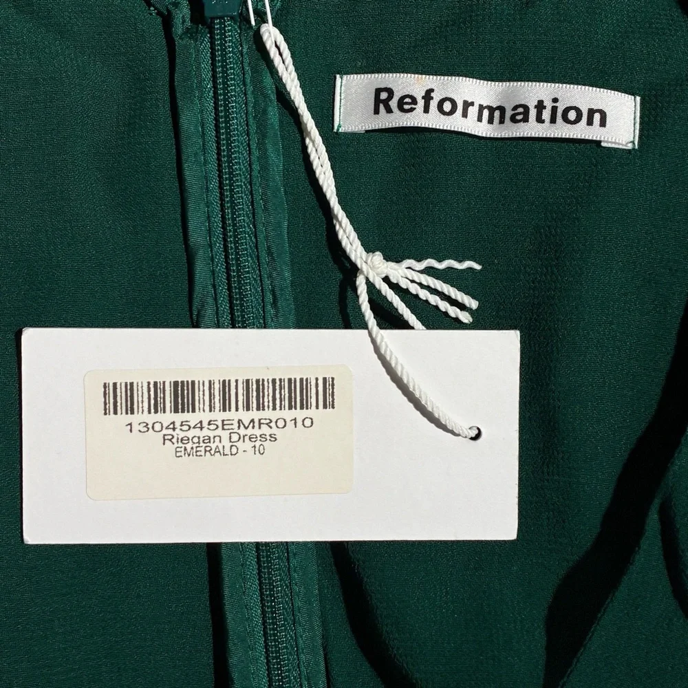Reformation Riegan Dress Emerald Green - Picture 5 of 6